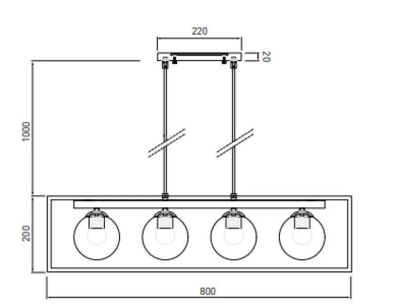 Διακοσμητικό φωτιστικό οροφής Avelin με χρυσό ορθογώνιο πλαίσιο πλάτους 80 cm 2287.
