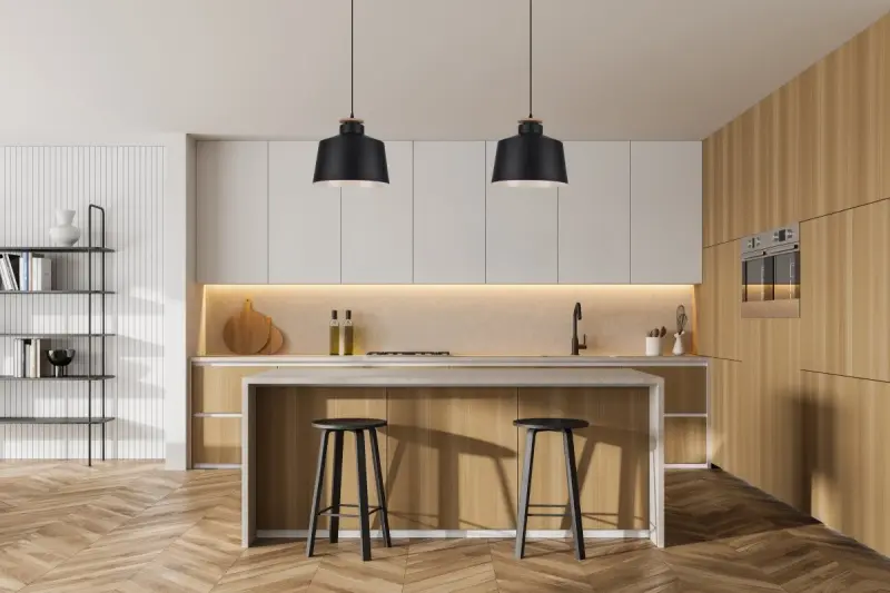 Διακοσμητικό Margus μαύρο μεταλλικό κρεμαστό φωτιστικό με ξύλινη προσθήκη 2911