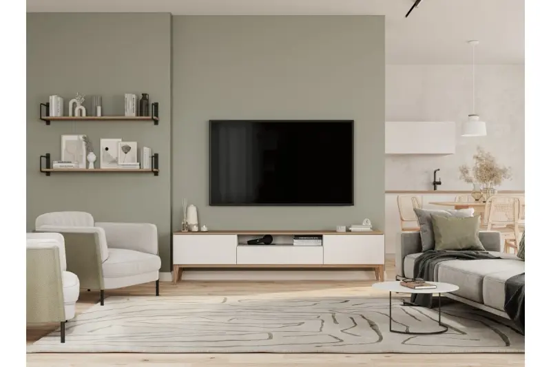 Διακοσμητικό φωτιστικό οροφής Margus με ματ λευκό μέταλλο και ξύλινη προσθήκη 3086