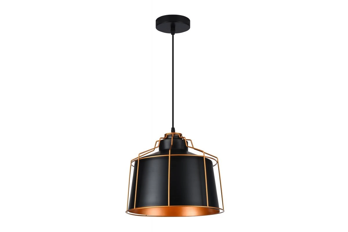 Deco Goa μαύρο κρεμαστό φωτιστικό με διακοσμητικό χρυσό πλαίσιο 3512
