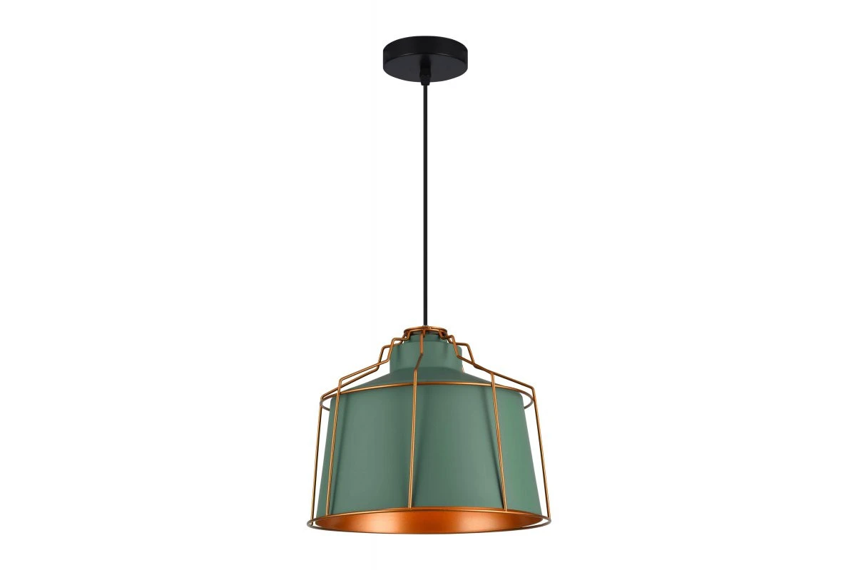 Deco Goa πράσινο κρεμαστό φωτιστικό με διακοσμητικό χρυσό πλαίσιο 3499