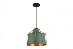 Deco Goa πράσινο κρεμαστό φωτιστικό με διακοσμητικό χρυσό πλαίσιο 3499