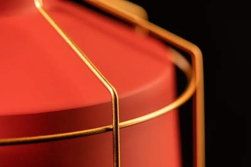 Decor Goa κόκκινο κρεμαστό φωτιστικό με διακοσμητικό χρυσό πλαίσιο 3536