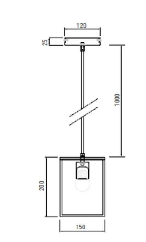 Deco Diu μαύρο γεωμετρικό κρεμαστό φωτιστικό με 1 πηγή φωτός, πλάτος 15 cm 3598