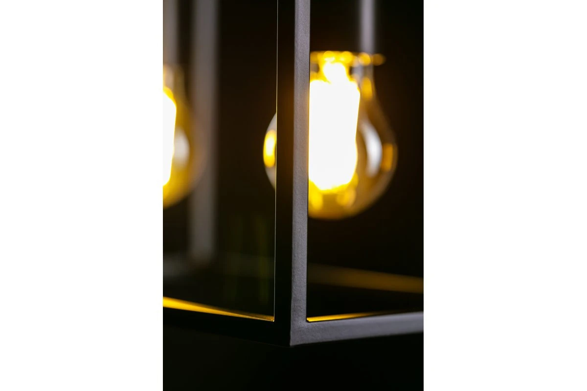 Decor Diu μαύρο γεωμετρικό κρεμαστό φωτιστικό με 2 πηγές φωτός πλάτος 30 εκ 3628