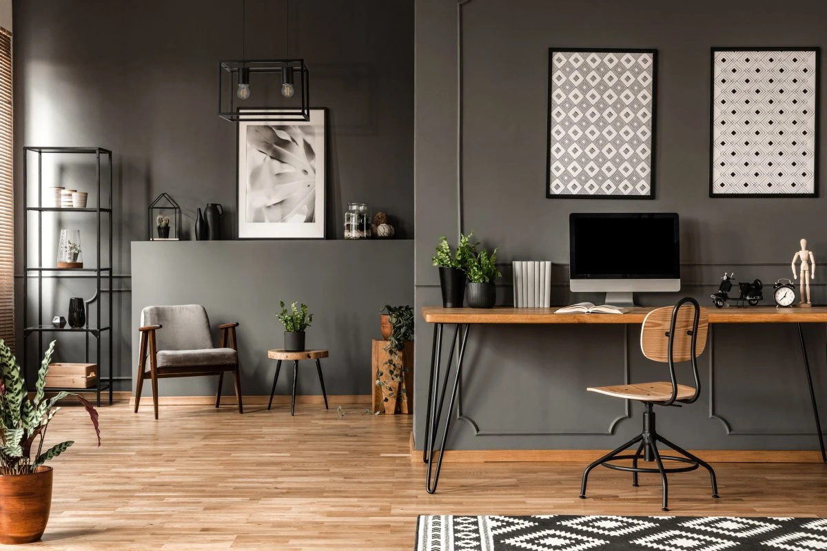 Decor Diu μαύρο γεωμετρικό κρεμαστό φωτιστικό με 2 πηγές φωτός πλάτος 30 εκ 3628