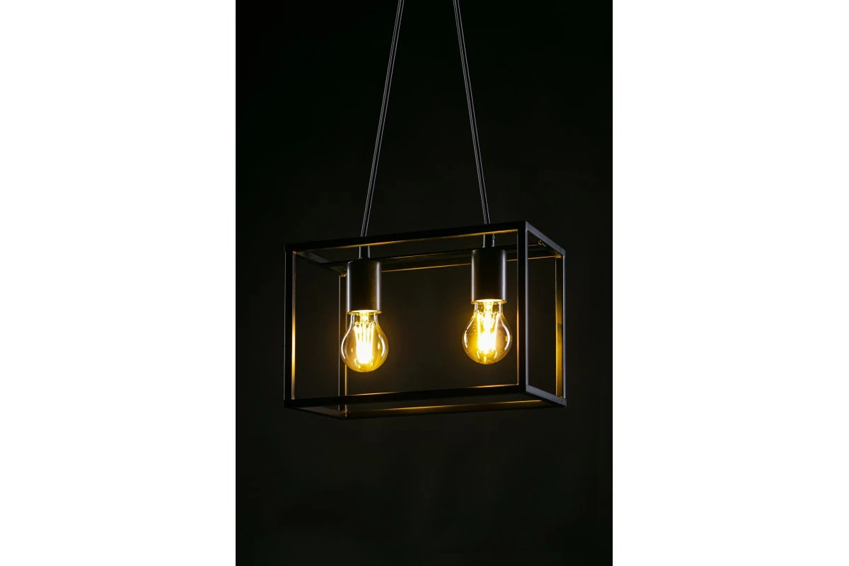 Decor Diu μαύρο γεωμετρικό κρεμαστό φωτιστικό με 2 πηγές φωτός πλάτος 30 εκ 3628