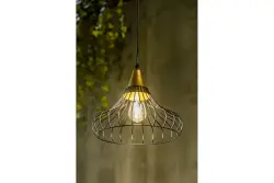 Διακόσμηση Lotte μαύρο κωνικό vintage φωτιστικό με σύρμα 2622