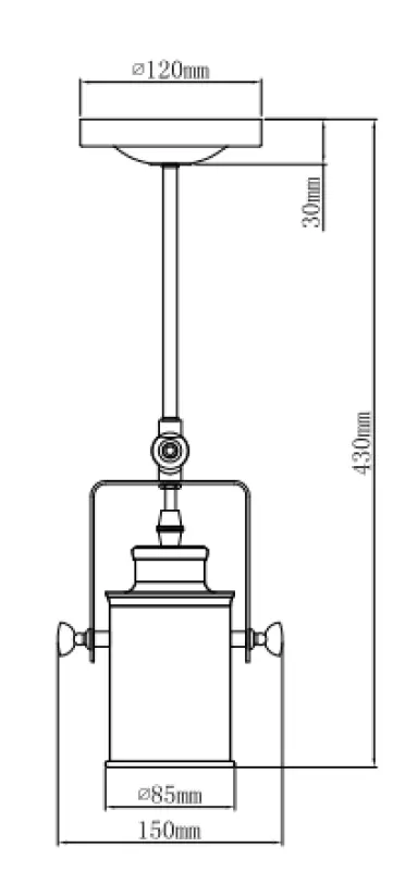 Decor Demir μαύρο κρεμαστό φωτιστικό με 1 πηγή φωτός 3963