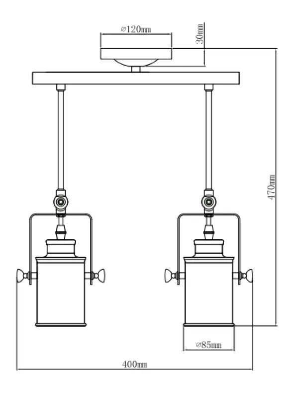 Διακοσμητικό Demir μαύρο κρεμαστό φωτιστικό με 2 πηγές φωτός 3994