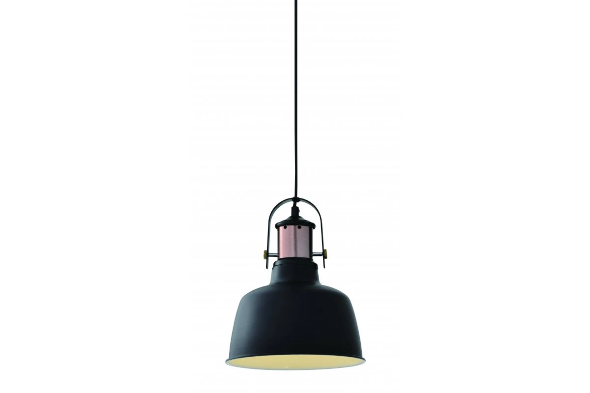 Deco Noor κομψό μαύρο κρεμαστό φωτιστικό με χάλκινο στοιχείο 2691