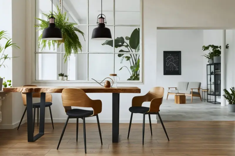 Deco Noor κομψό μαύρο κρεμαστό φωτιστικό με χάλκινο στοιχείο 2691