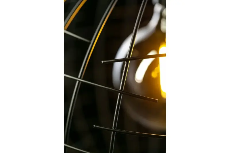 Decor Viela μαύρο χρυσό μεταλλικό κρεμαστό φωτιστικό σε σχήμα σφαίρας διαμέτρου 35 cm 6996