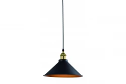 Deco Mani μαύρο χρυσό μεταλλικό κρεμαστό φωτιστικό διάμετρος 30 cm 4076