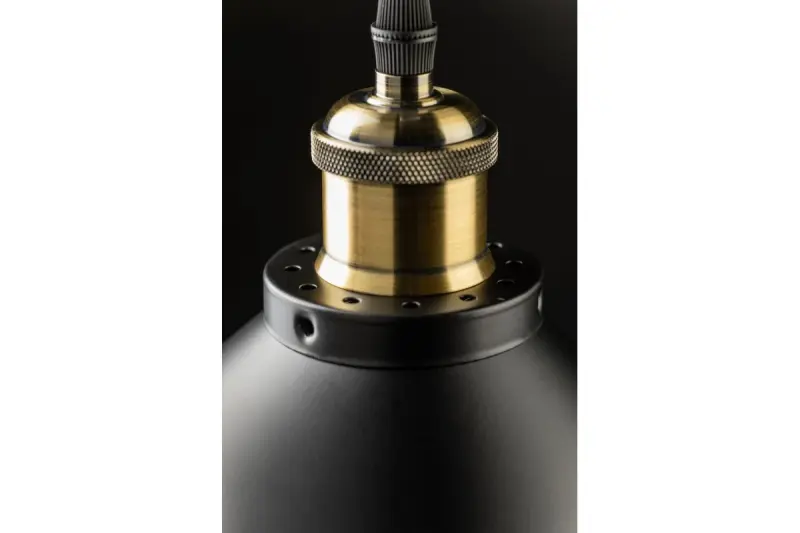 Deco Mani μαύρο χρυσό μεταλλικό κρεμαστό φωτιστικό διάμετρος 30 cm 4076