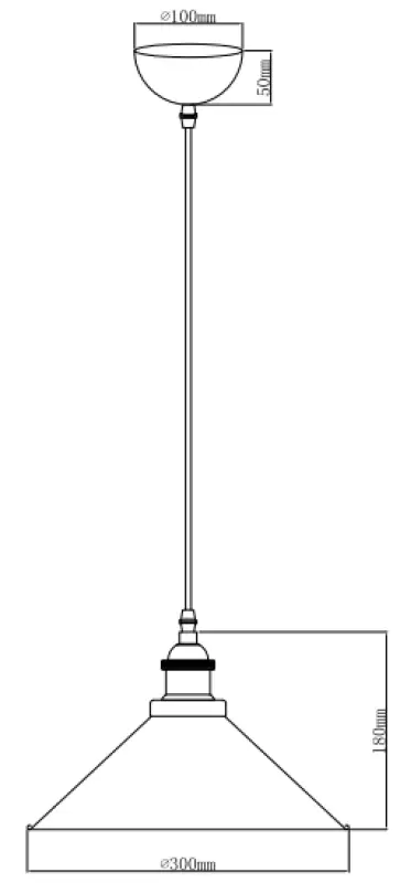 Deco Mani μαύρο χρυσό μεταλλικό κρεμαστό φωτιστικό διάμετρος 30 cm 4076