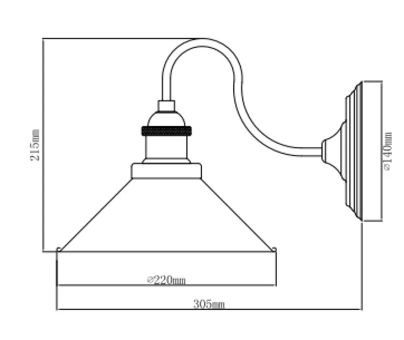 Decor Mani μαύρο χρυσό μεταλλικό φωτιστικό τοίχου διαμέτρου 22 cm 4052
