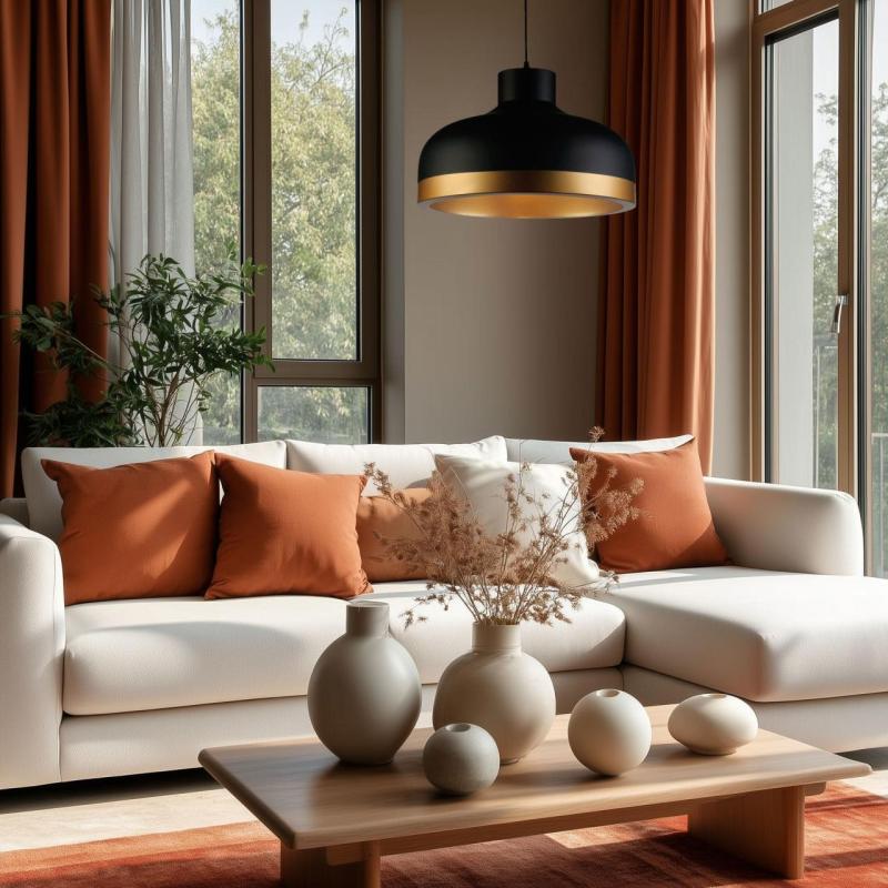 Decor Goldi μαύρο χρυσό μοντέρνο κρεμαστό φωτιστικό διάμετρος 42 εκ 4113