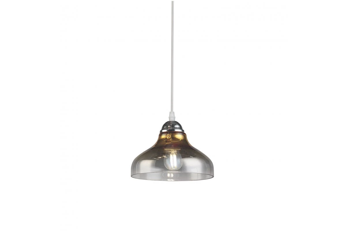 Deco Marite κλασικό κρεμαστό φωτιστικό μαύρο χρυσό με φιμέ γυαλί διάμετρος 26 cm 7085