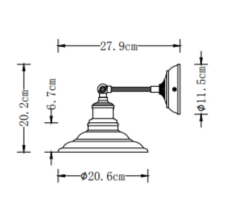 Διακοσμητική Loret ρυθμιζόμενη ανθρακί επιτοίχια λάμπα διαμέτρου 20 εκ 7727.