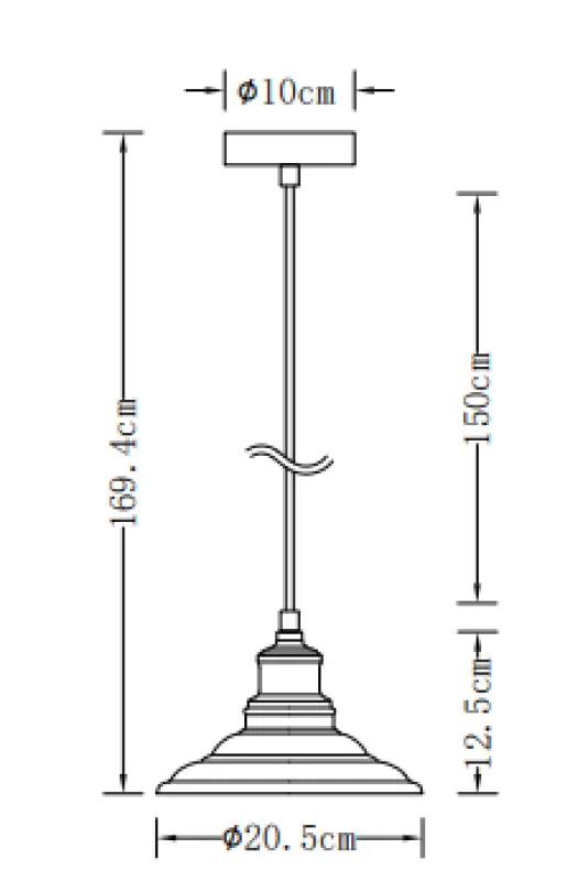 Διακόσμηση Loret tijdloze μαύρη κρεμαστή λάμπα 20,5 cm διάμετρος 8731