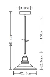 Διακόσμηση Loret διαχρονικό λευκό κρεμαστό φωτιστικό, διάμετρος 20,5 cm 9691