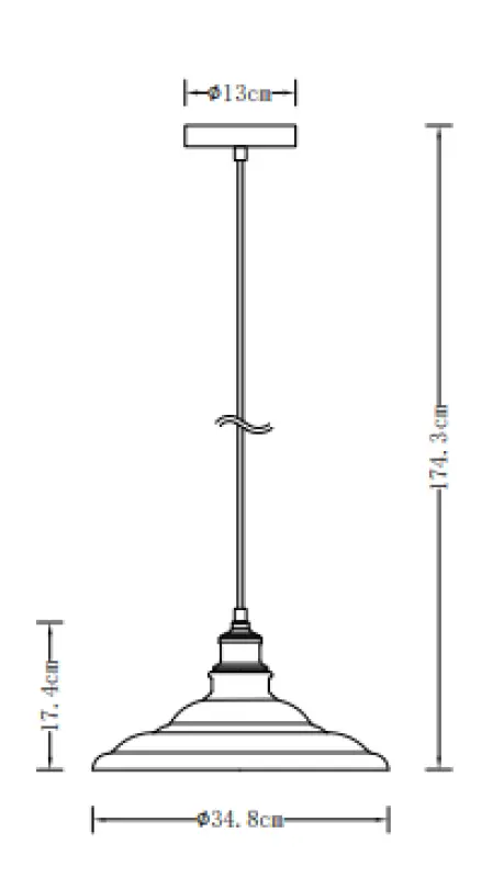 Decor Loret διαχρονικό μαύρο κρεμαστό φωτιστικό 34,8 cm διάμετρος 9721