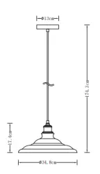 Deco Loret διαχρονικό λευκό κρεμαστό φωτιστικό με διάμετρο 34,8 cm 9844