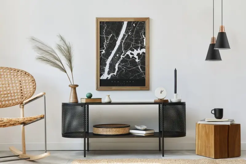 Διακόσμηση Gianni κομψό μαύρο χάλκινο κρεμαστό φωτιστικό με διάμετρο 22 cm 9974