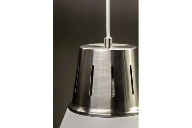 Decor Gianni κομψό λευκό κρεμαστό φωτιστικό 22 εκατοστών διάμετρος 8075