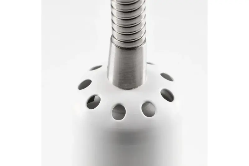 Διακοσμητική λευκή απλίκα τοίχου Etore με μεταλλικό βραχίονα, διάμετρος 11 cm, 1952.