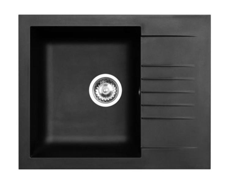 Ausmann Fibre Mini νεροχύτης μαύρος αναστρέψιμος με αποστραγγιστήρα επιτοίχιος 62x50cm 1208957667