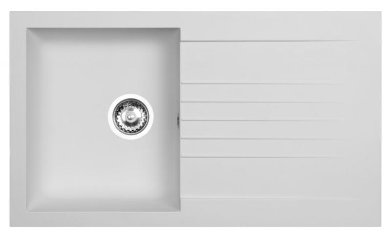 Ausmann Fibre νεροχύτης λευκός αναστρέψιμος με αποστραγγιστήριο επιφάνειας 86x50 cm 1208957673