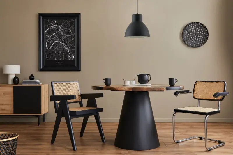 Διακοσμητική κρεμαστή λάμπα Dante μαύρο ματ με άσπρο εσωτερικό, διάμετρος 27.5 εκ. 2119