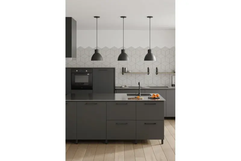 Διακοσμητική κρεμαστή λάμπα Dante μαύρο ματ με άσπρο εσωτερικό, διάμετρος 27.5 εκ. 2119