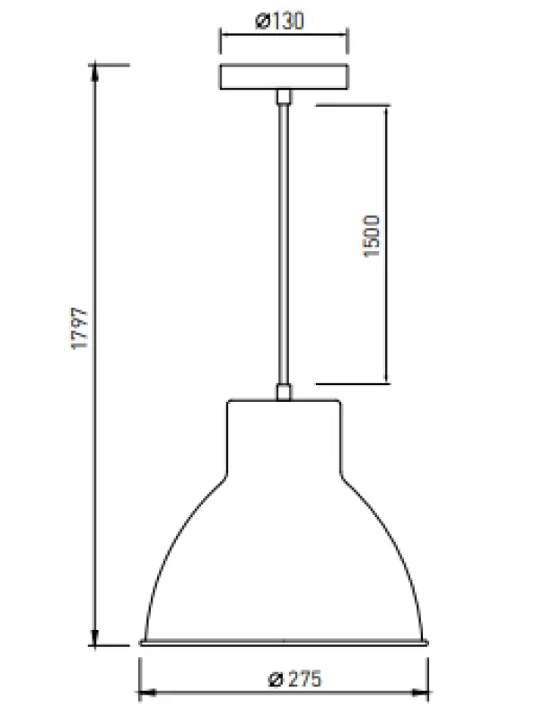 Διακοσμητική κρεμαστή λάμπα Dante μαύρο ματ με άσπρο εσωτερικό, διάμετρος 27.5 εκ. 2119