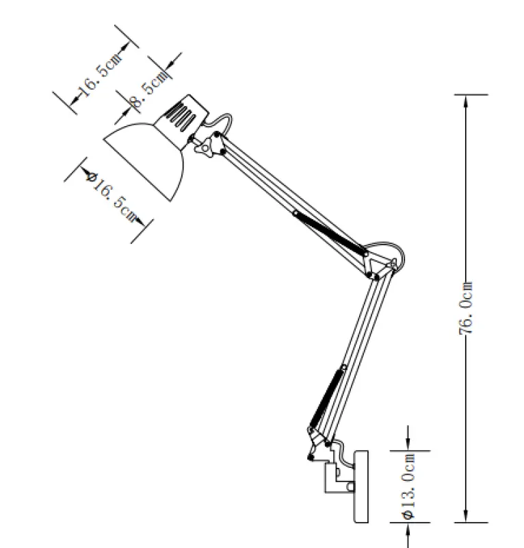 Διακοσμητικό Artemia μαύρο επιτοίχιο φωτιστικό με μεταλλικό βραχίονα και λευκό εσωτερικό, διάμετρος 16,5 cm 2270