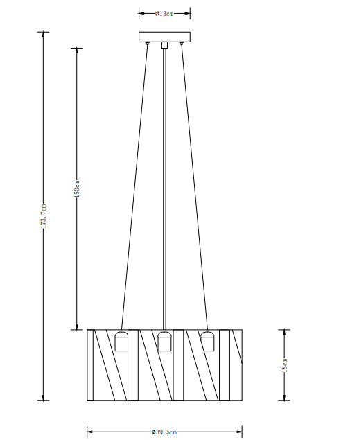 Decor Melody μαύρο κρεμαστό φωτιστικό με maximaal 3 πηγές φωτός, διάμετρος 39,5 cm 2638.