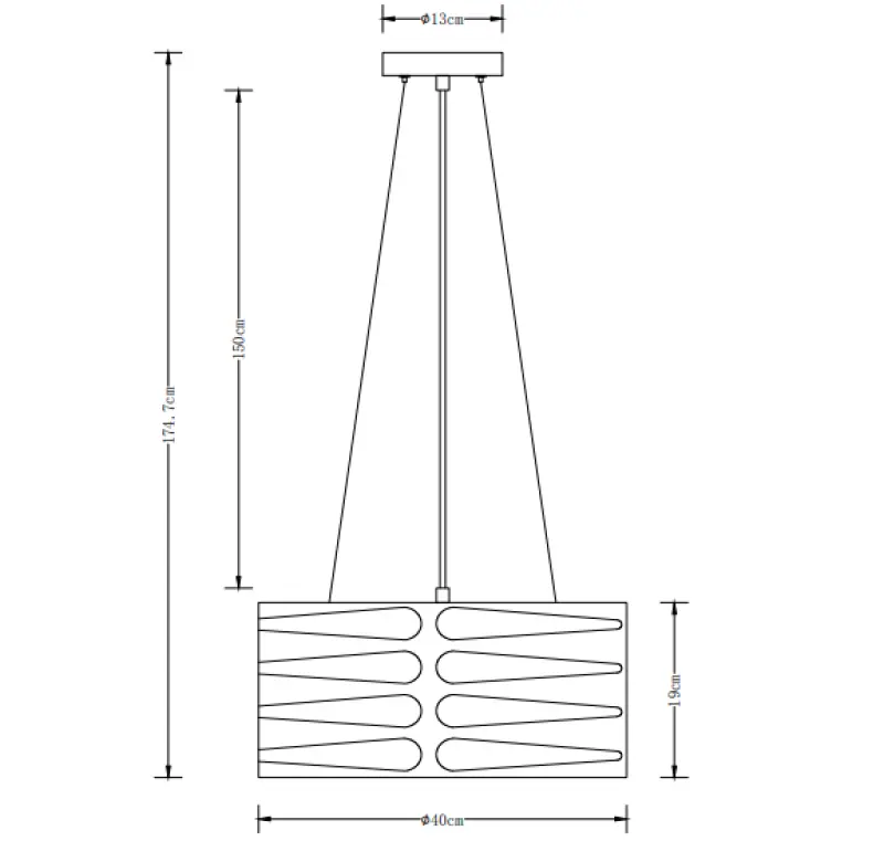 Διακοσμητικό Marisa γκρι κρεμαστό φωτιστικό με κωνικά αυξανόμενα οριζόντια διαστήματα μέγιστο. 3 πηγές φωτός διάμετρος 40 εκ 2607