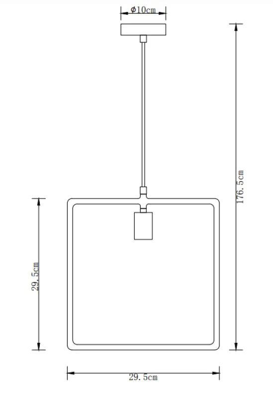 Διακόσμηση Lija μαύρο μονόφωτο τετράγωνο κρεμαστό φωτιστικό 2614