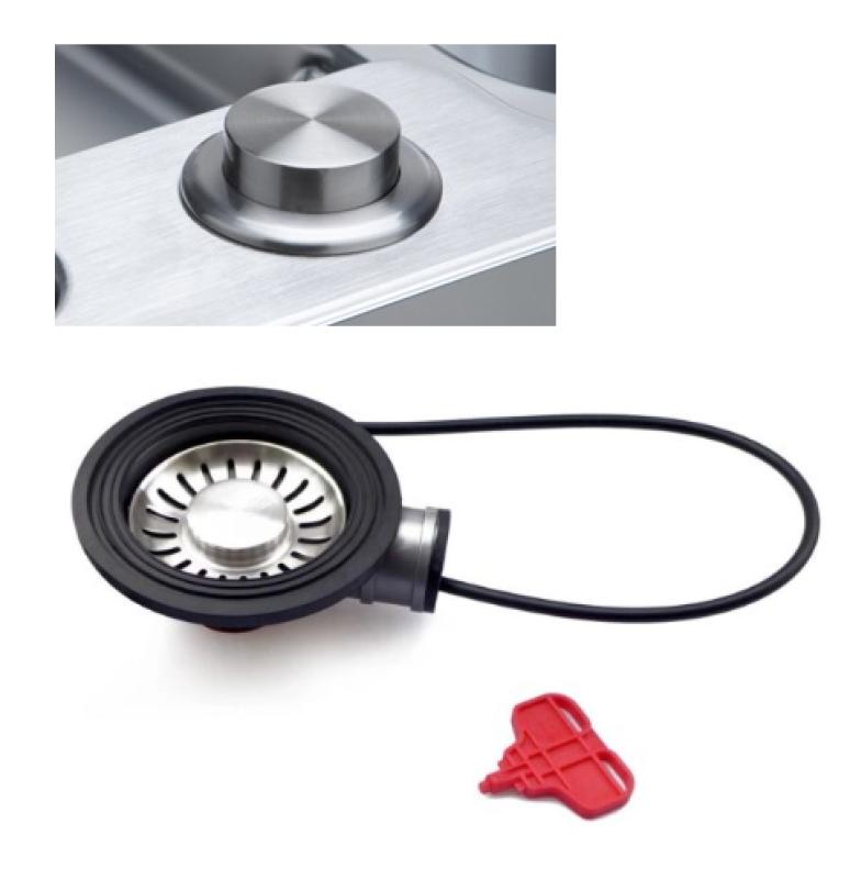 Franke σετ αποχέτευσης για νεροχύτες με ενσωματωμένη αποχέτευση (τούρμπο) με αυτόματη εκκένωση και κουμπί από ανοξείδωτο ατσάλι 1208957709