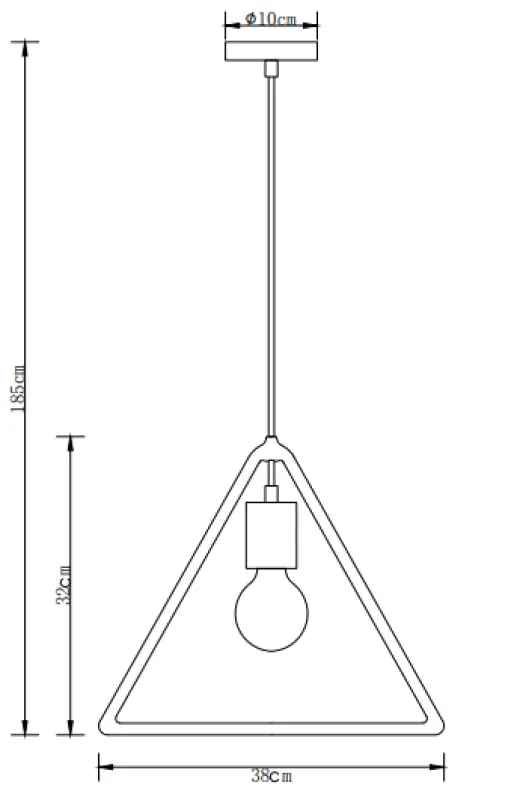 Decor Gija μαύρο μονόφωτο τριγωνικό κρεμαστό φωτιστικό 2621