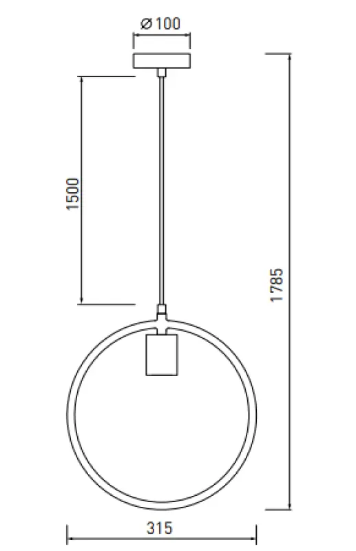 Διακόσμηση Fija γκρι στρογγυλό μονόφωτο κρεμαστό φωτιστικό 2935