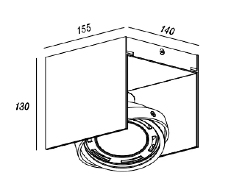 Διακοσμητικό Verso μαύρο χρυσό οροφής με κινούμενη κεφαλή 1 πηγή φωτός 4199