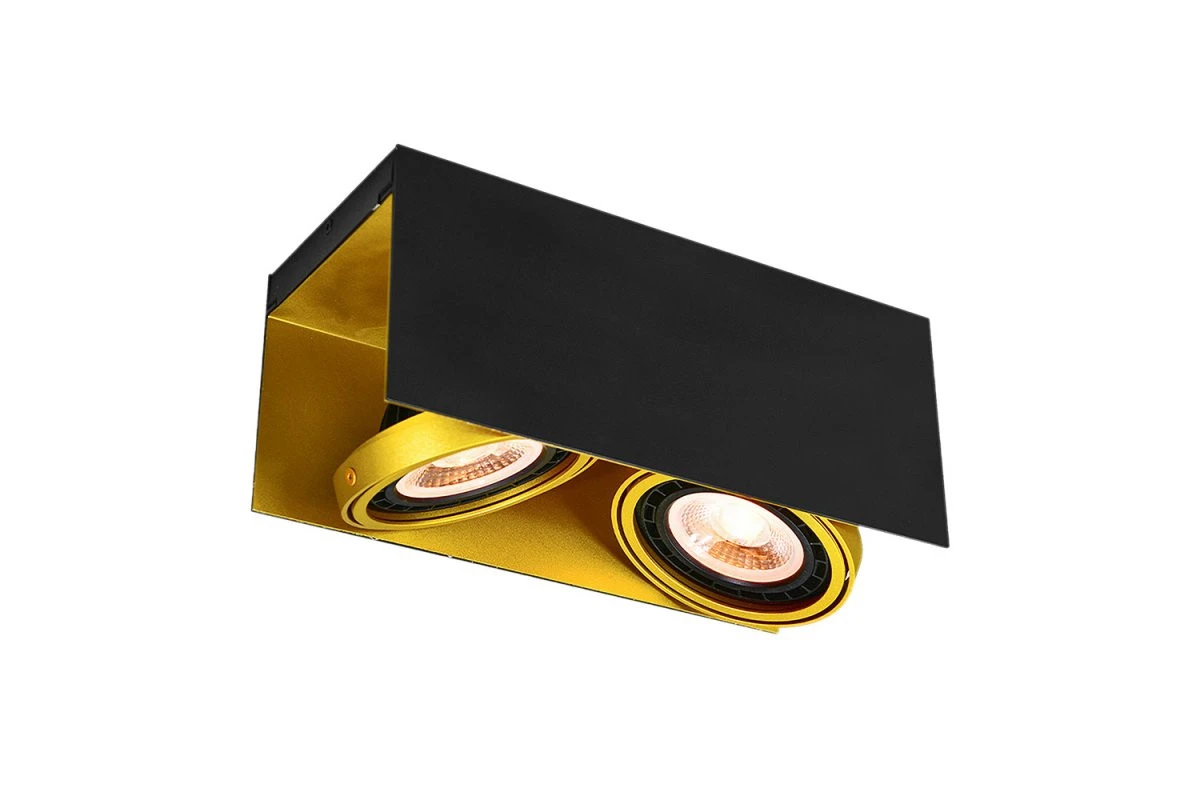 Decor Verso μαύρο χρυσό φωτιστικό οροφής με κινούμενη κεφαλή δύο πηγές φωτός 4212