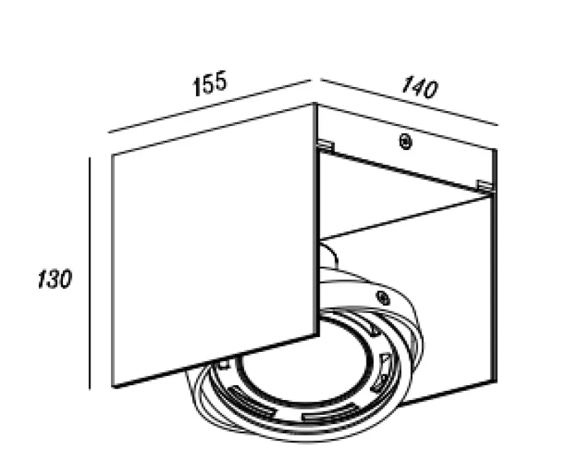 Διακοσμητικό Verso μαύρο λευκό οροφής με κινούμενη κεφαλή 1 πηγή φωτός 4236