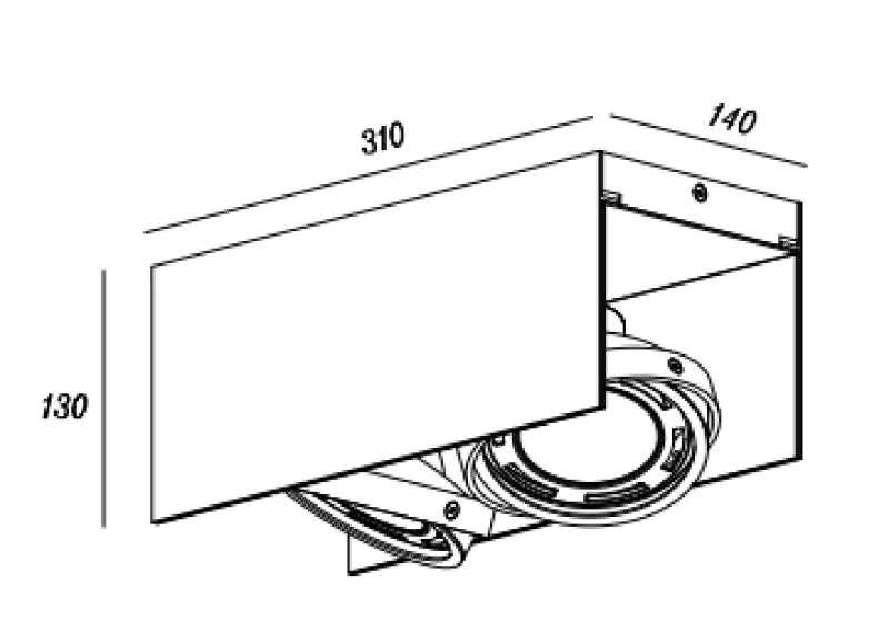 Decοr Verso μαύρο άσπρο φωτιστικό οροφής με κινούμενη κεφαλή 2 πηγές φωτός 4250