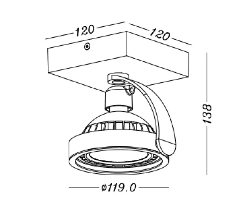 Dekor Wally πλαφονιέρα ή απλίκα σε ανθρακί με κινούμενη κεφαλή 1 πηγή φωτός 4281