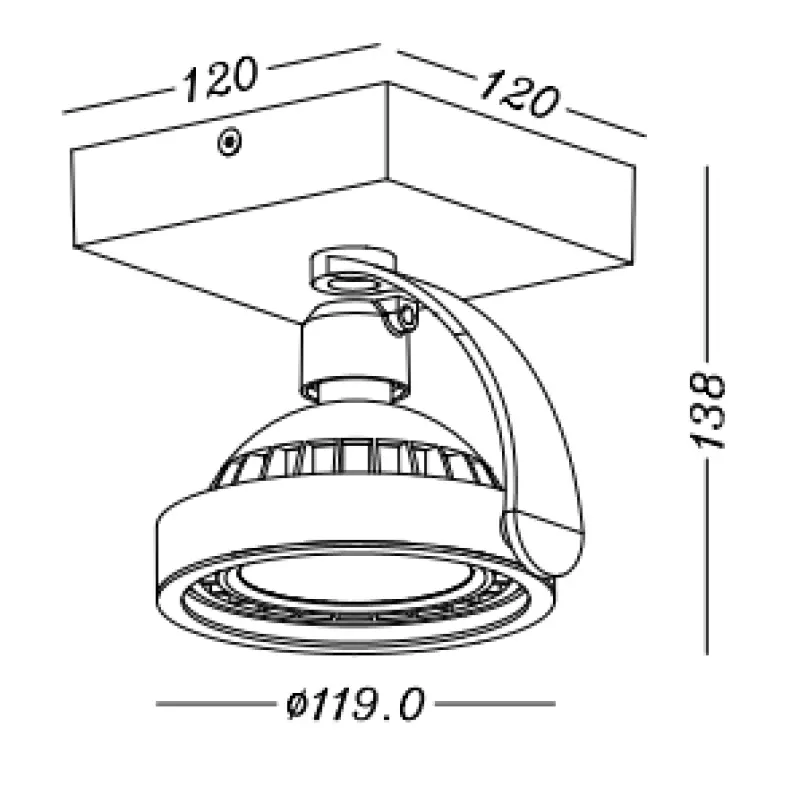 Decor Wally οροφής ή τοίχου λευκός με κινούμενη κεφαλή 1 πηγή φωτός 4342