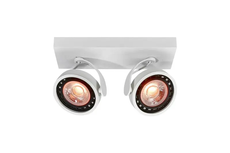 Dekor Wally πλαφονιέρα ή απλίκα λευκή με κινούμενη κεφαλή 2 πηγές φωτός 4373